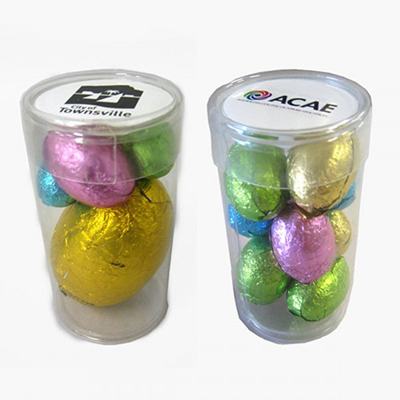 1x17g Egg & 3 Mini Eggs in Clear PET Tube
